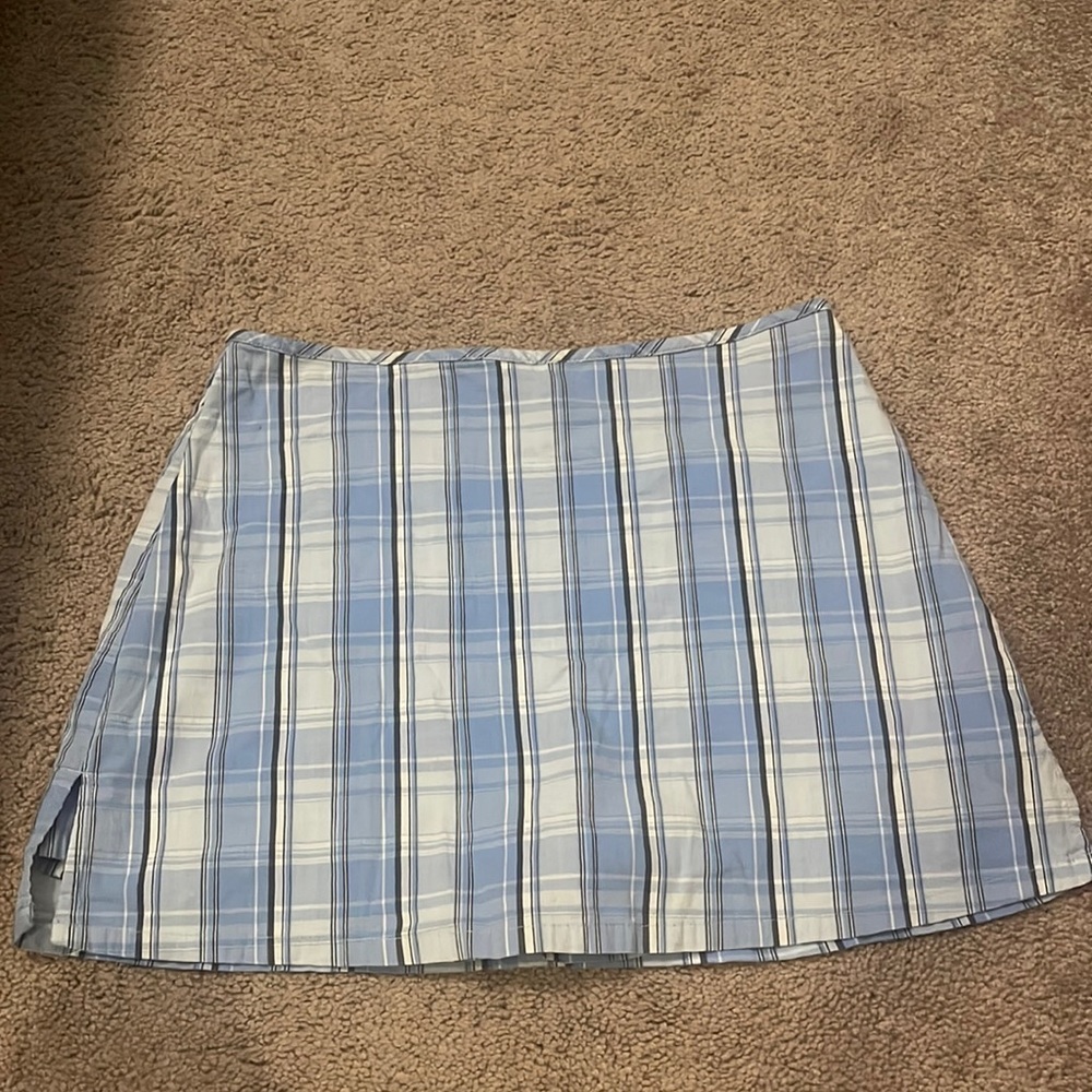 Blue plaid mini skirt